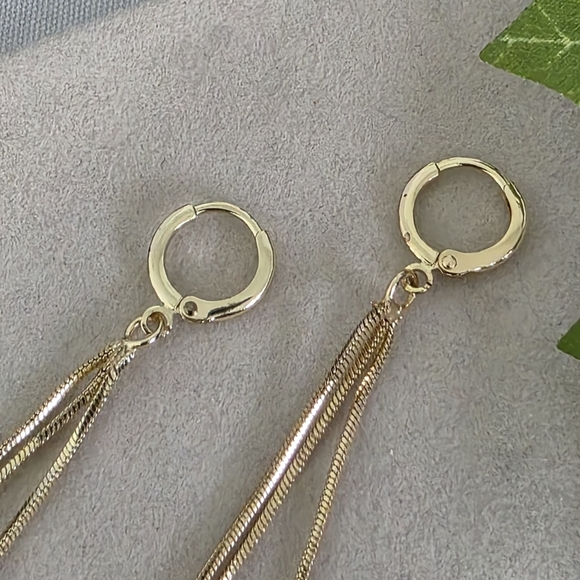 Gold Filled Huggie Hoop Earrings Dangle Owl Charms - Picture 4 of 11